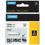 DYMO SD18445 RHINO INDUSTRIAL TAPE VINYL 19MM BLACK ON WHITE