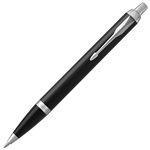 PARKER IM BALLPOINT PEN MEDIUM TIP BLUE INK CHROME TRIM BLACK