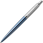PARKER JOTTER BALLPOINT PEN MEDIUM BLUE INK WATERLOO BLUE CHROME