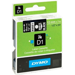 DYMO 45021 D1 LABELLING TAPE 12MM X 7M WHITE ON BLACK