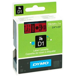 DYMO 45807 D1 LABELLING TAPE 19MM X 7M BLACK ON RED