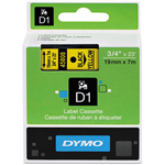 DYMO 45808 D1 LABELLING TAPE 19MM X 7M BLACK ON YELLOW