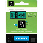 DYMO 45809 D1 LABELLING TAPE 19MM X 7M BLACK ON GREEN