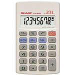 SHARP EL231L BASIC FUNCTION 8 DIGIT CALCULATOR WHITE