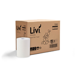 LIVI EVERYDAY HAND TOWEL ROLL 1PLY 80M WHITE CARTON 16