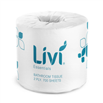 LIVI ESSENTIALS TOILET TISSUE 2PLY 700 SHEET CARTON 48
