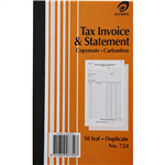 OLYMPIC 724 INVOICE AND STATEMENT BOOK CARBONLESS DUPLICATE 50 LEAF 200 X 125MM