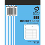 OLYMPIC NO54 DOCKET BOOK CARBON DUPLICATE 50 LEAF 100 X 125MM