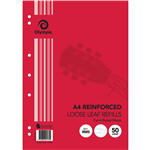 OLYMPIC RM5 REINFORCED LOOSE LEAF REFILL RULED MUSIC 55GSM A4 PACK 50 SHEETS