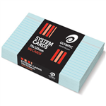 OLYMPIC RULED SYSTEM CARDS 75 X 125MM BLUE PACK 100