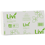 LIVI BASICS MULTIFOLD HAND TOWEL 1PLY 200 SHEET 230 X 240MM CARTON 20