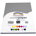 RAINBOW COVER PAPER 125GSM A3 GREY PACK 100