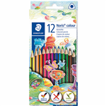 STAEDTLER 187 NORIS COLOUR TRIANGULAR COLOURING PENCILS ASSORTED BOX 12