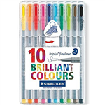 STAEDTLER 334 TRIPLUS FINELINE PEN ASSORTED PACK 10