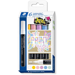 STAEDTLER 349 LUMOCOLOR PAINT MARKER BULLET 24MM PASTEL ASSORTED PACK 6