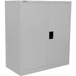 STEELCO STATIONERY CABINET 2 SHELVES 1015 X 914 X 463MM SILVER GREY