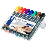 STAEDTLER 352 LUMOCOLOR PERMANENT MARKER BULLET 20MM ASSORTED WALLET 8