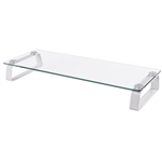 BRATECK UNIVERSAL TEMPERED GLASS MONITOR RISER WHITE