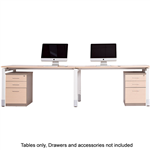 OBLIQUE HEIGHT ADJUSTABLE 2 PERSON STRAIGHT DESK 2400 X 750 X 720MM SNOW MAPLE