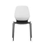 SYLEX KALEIDO CHAIR 4 LEG NO ARMS WHITE STEEL FRAME BLACK SEAT