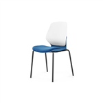 SYLEX KALEIDO CHAIR 4 LEG NO ARMS WHITE STEEL FRAME BLUE SEAT