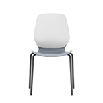 SYLEX KALEIDO CHAIR 4 LEG NO ARMS WHITE STEEL FRAME GREY SEAT