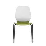 SYLEX KALEIDO CHAIR 4 LEG NO ARMS WHITE STEEL FRAME OLIVE SEAT