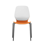 SYLEX KALEIDO CHAIR 4 LEG NO ARMS WHITE STEEL FRAME ORANGE SEAT