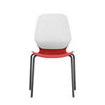 SYLEX KALEIDO CHAIR 4 LEG NO ARMS WHITE STEEL FRAME RED SEAT