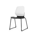 SYLEX KALEIDO CHAIR WHITE SLED FRAME BLACK SEAT