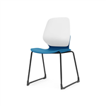 SYLEX KALEIDO CHAIR WHITE SLED FRAME BLUE SEAT