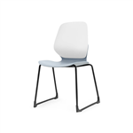 SYLEX KALEIDO CHAIR WHITE SLED FRAME GREY SEAT