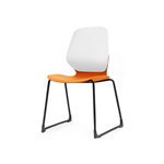 SYLEX KALEIDO CHAIR WHITE SLED FRAME ORANGE SEAT
