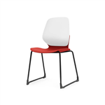 SYLEX KALEIDO CHAIR WHITE SLED FRAME RED SEAT