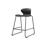 SYLEX KALEIDO 650H STOOL WITH BLACK SLED FRAME BLACK SEAT