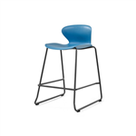 SYLEX KALEIDO 650H STOOL WITH BLACK SLED FRAME BLUE SEAT