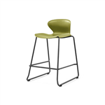 SYLEX KALEIDO 650H STOOL WITH BLACK SLED FRAME OLIVE SEAT