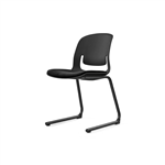 SYLEX PALLETE CHAIR WITH BLACK STEEL REVERSE CANTILEVER FRAME BLACK SEAT