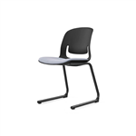 SYLEX PALLETE CHAIR WITH BLACK STEEL REVERSE CANTILEVER FRAME GREY SEAT