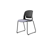 SYLEX PALLETE CHAIR NO ARMS BLACK SLED FRAME GREY SEAT