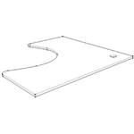 RAPIDLINE CORNER WORK TOP 1800 X 1200 X 700MM NATURAL WHITE