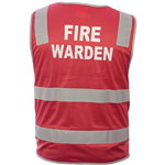 TRAFALGAR HIVIS FIRE WARDEN VEST DAYNIGHT RED LARGE