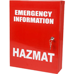 BRADY CABINET EMERGENCY INFORMATION HAZMAT SMALL RED