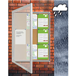 VISIONCHART TX WEATHER RESISTANT NOTICE CASE 1050 X 1080MM SILVER FRAME CORK BACKGROUND
