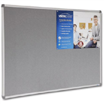 VISIONCHART CORPORATE FELT PINBOARD ALUMINIUM FRAME 1500 X 1200MM GREY
