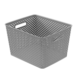 CREATIVE KIDS STORAGE BASKET KNOTTED LARGE 305 X 355 X 220MM GREY