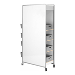 VISIONCHART WHITEBOARD HUDDLE MOBILE STORAGE WITH EXTRA 2 SHELVES AND 10 STORAGE BASKETS