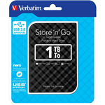 VERBATIM STORENGO GRID DESIGN USB 30 PORTABLE HARD DRIVE 1TB BLACK