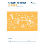 WRITER STUDENT NOTEBOOK 4MM DOUBLE RULEDGUIDE 32 PAGE 250 X 175MM OLD GOLD