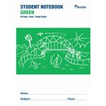 WRITER STUDENT NOTEBOOK 8MM SINGLE RULED 64 PAGE 250 X 175MM GREEN